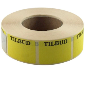 Etiket RL 25x35mm Gul Tilbud (1000)