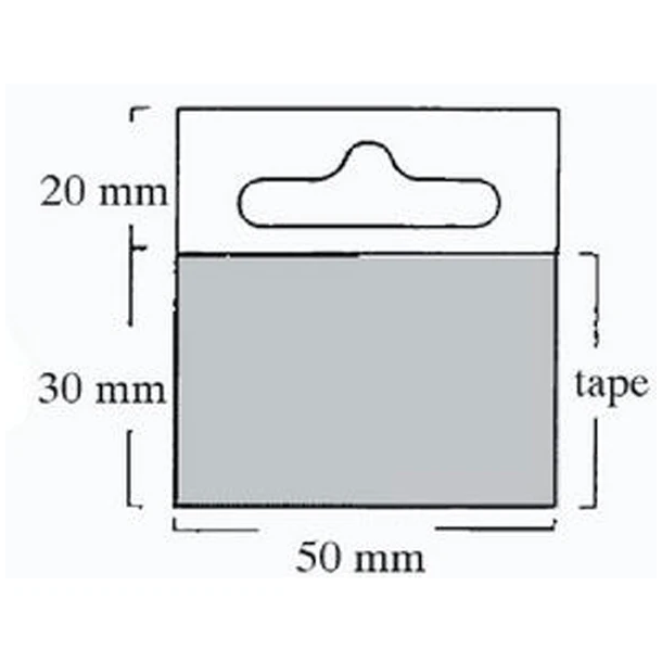 Hang tabs med eurohul 50x50mm 1000stk