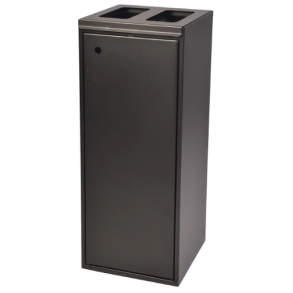 Affaldsbeholder med to indkasthuller 2x60L sort