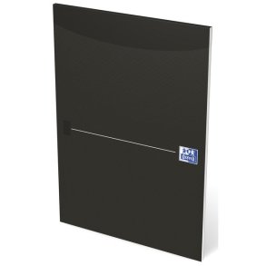 Notesblok OXFORD linj. A4 sort toplimet