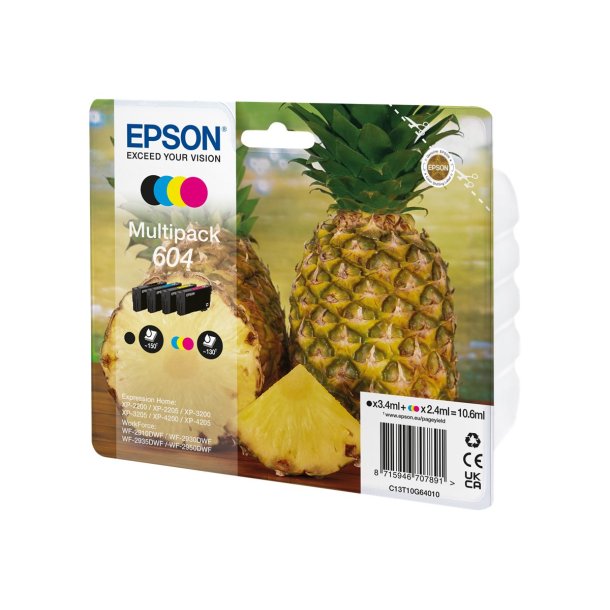 Epson 604 Multipack Sort Gul Cyan Magenta ananas