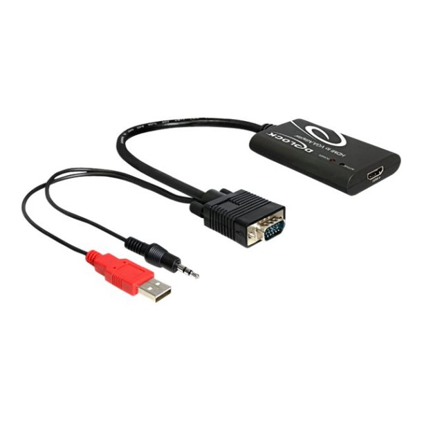 Delock 62408 VGA til HDMI med lyd