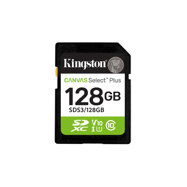Kingston Technology 128 GB SDXC Canvas Select Plus Gen3 150 MB/s C10 UHS-I U1 V10