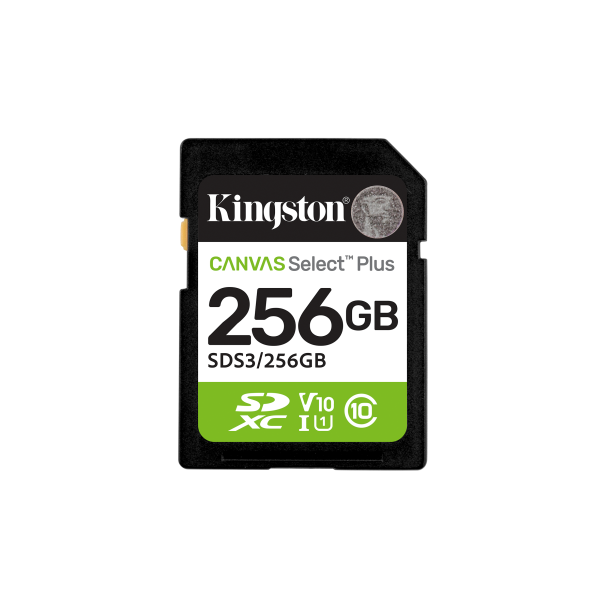 Kingston Technology 256 GB SDXC Canvas Select Plus Gen3 150 MB/s C10 UHS-I U1 V10