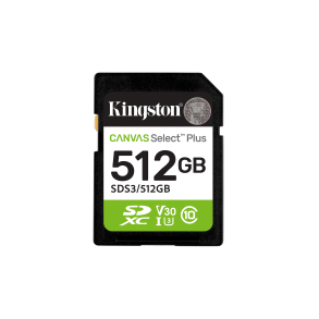 Kingston Technology 512 GB SDXC Canvas Select Plus Gen3 150 MB/s C10 UHS-I U1 V10