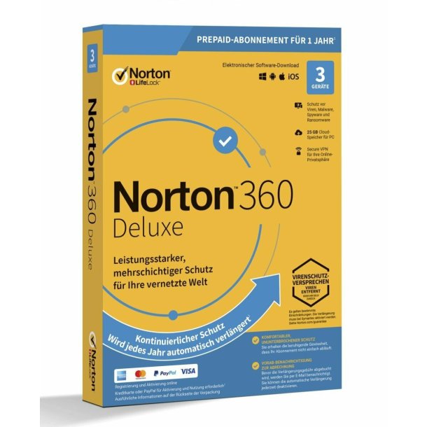 Norton 360 Deluxe 3 enheder 1 r - 25 GB 21427226