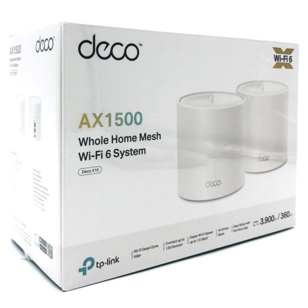 TP-Link Deco X10 V1 Wi-Fi Mesh system desktop med 2 enheder